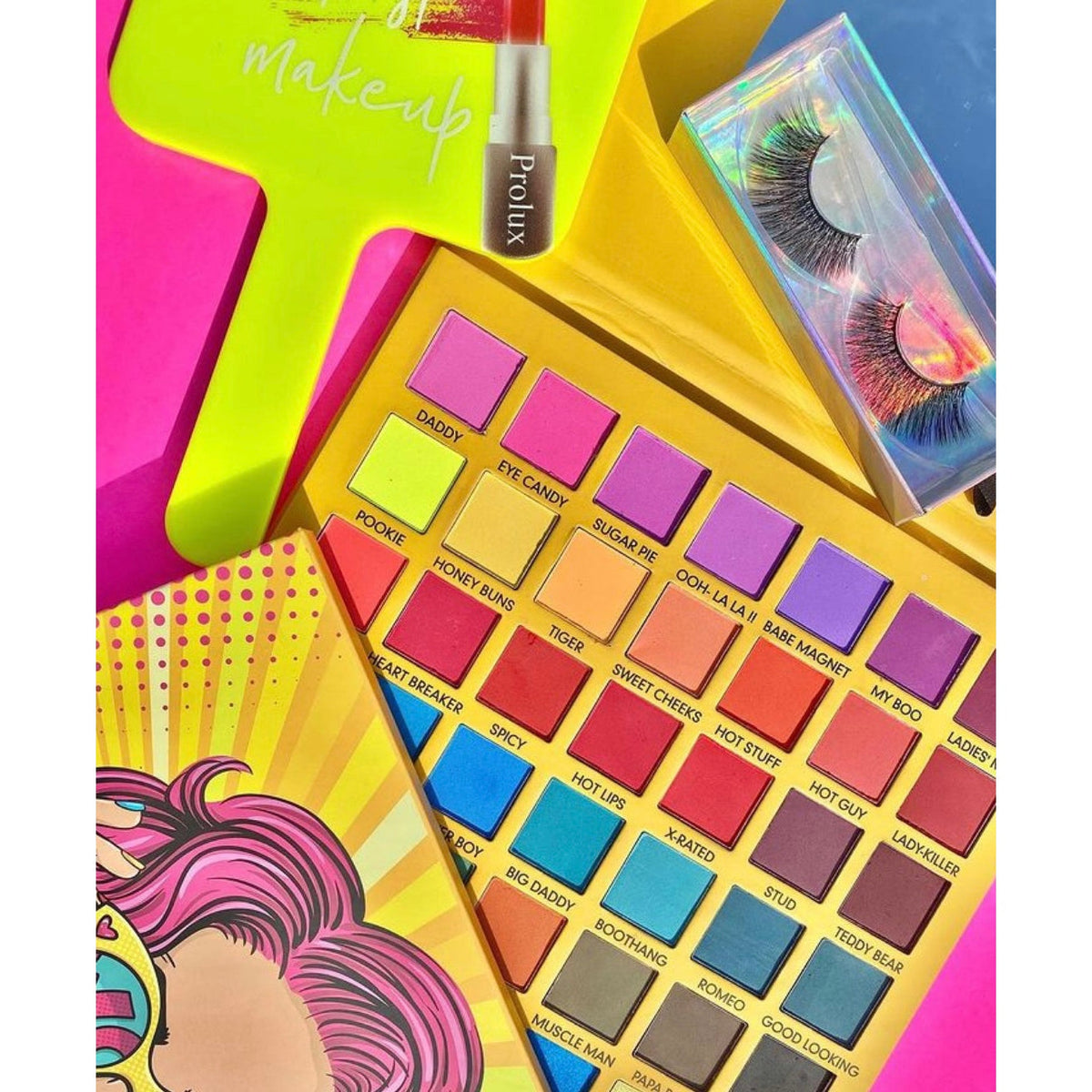 Paquete Wow | Paleta de sombras de ojos y set de pinceles rosa neón