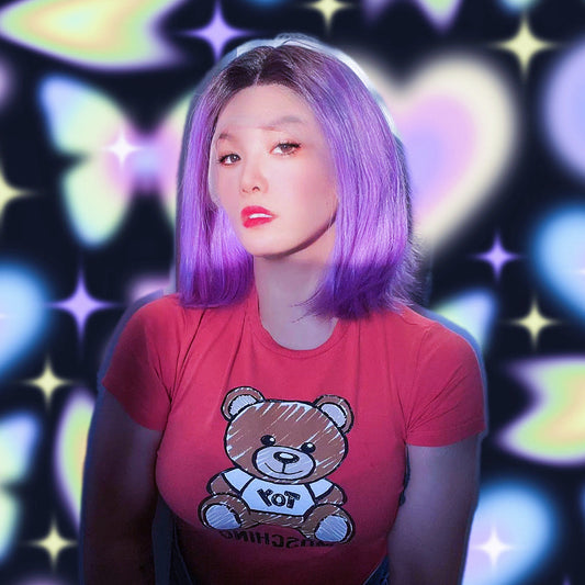 JBEXTENSION 12 Inches Bob Cut Frontlace Real Huaman Hair Crazy Color Wig PANDORA-HYACINTH