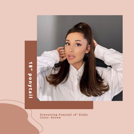 JBEXTENSION Ponytail 18" Kinky Straight Drawstring Ponytail for Women