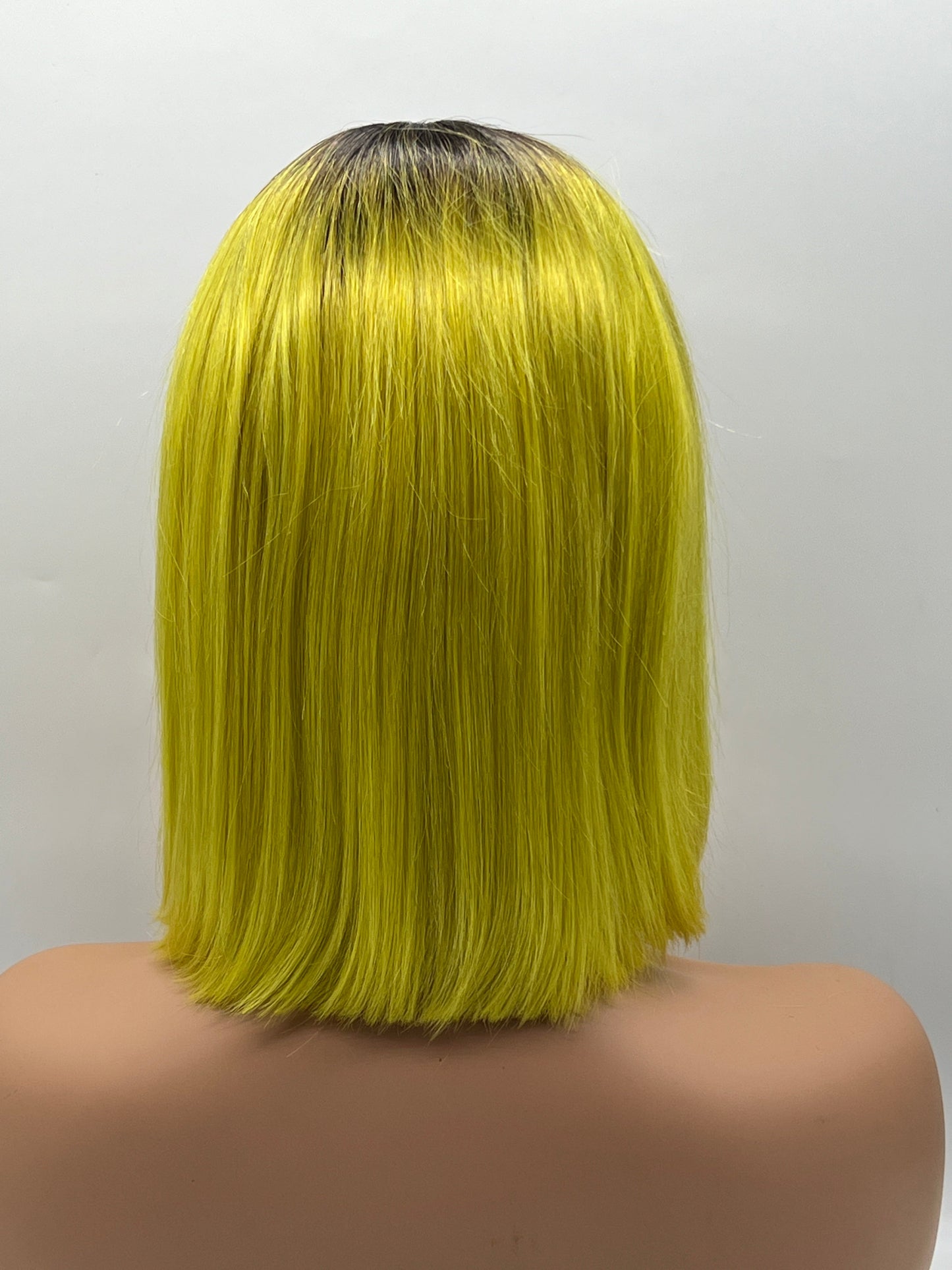 JBEXTENSION 12 Inches Bob Cut Frontlace Real Huaman Hair Crazy Color Wig PANDORA-MIMOSA