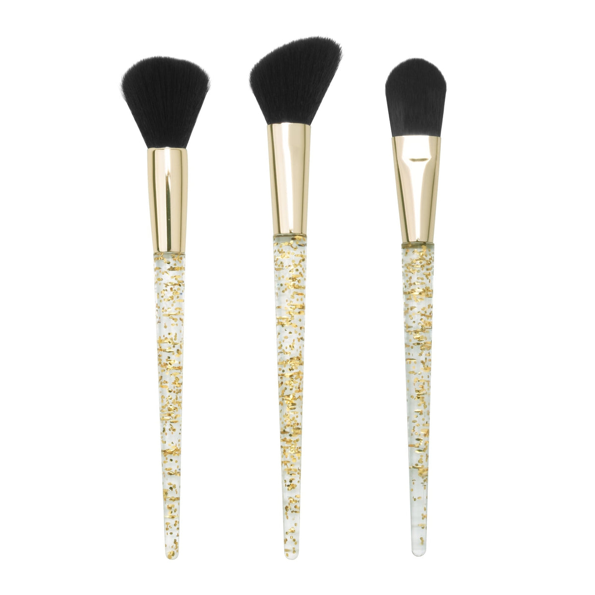 Gold Flakes 3-Piece Brush Set