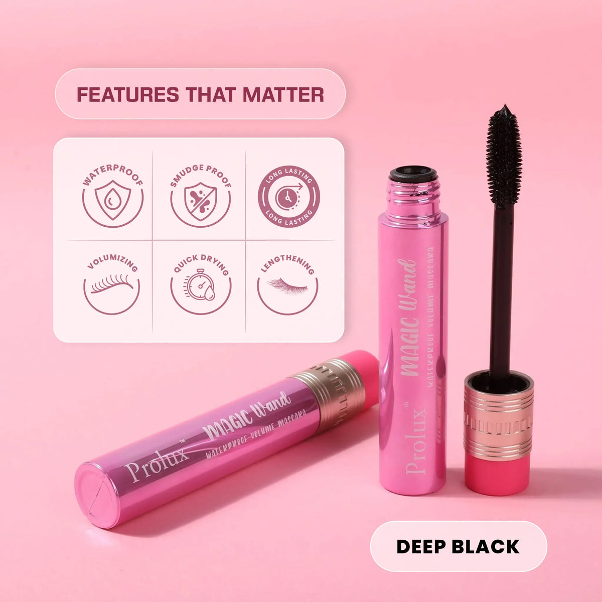 Máscara de pestañas Magic Wand Waterproof Volume