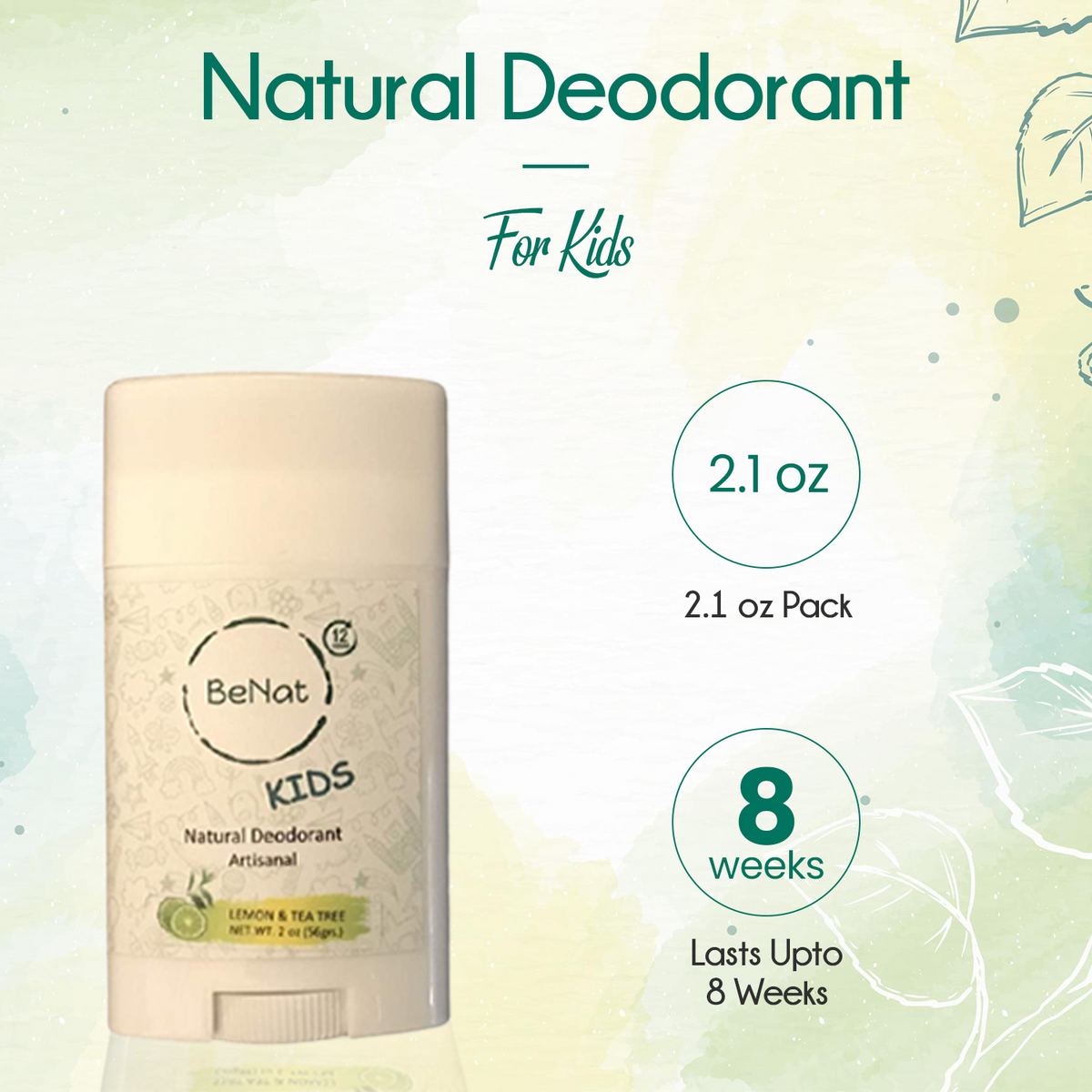 Desodorante totalmente natural para niños y adolescentes