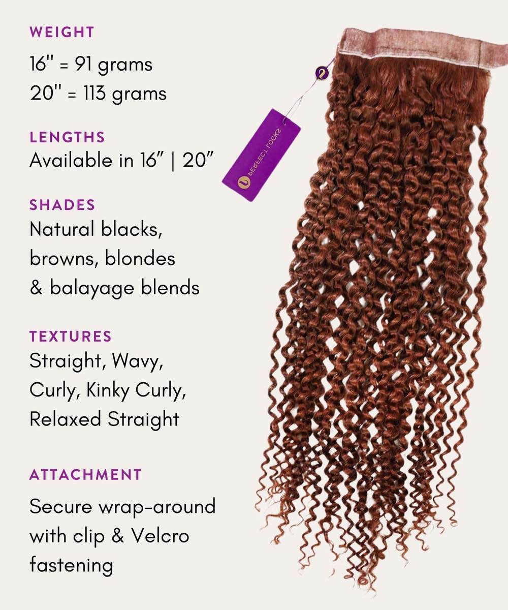 Extensiones de cola de caballo rizadas con clip