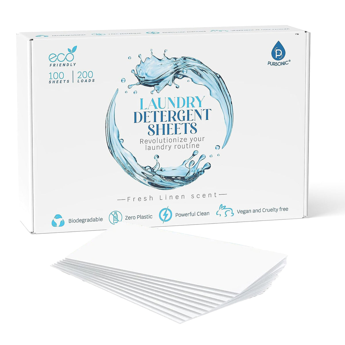 Toallitas de detergente natural para ropa, ecológicas y con aroma a lino fresco