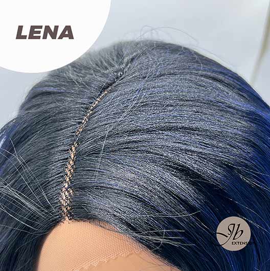JBEXTENION 24 Inches Ombre Blue Body Wave Frontlace Glueless Wig LENA
