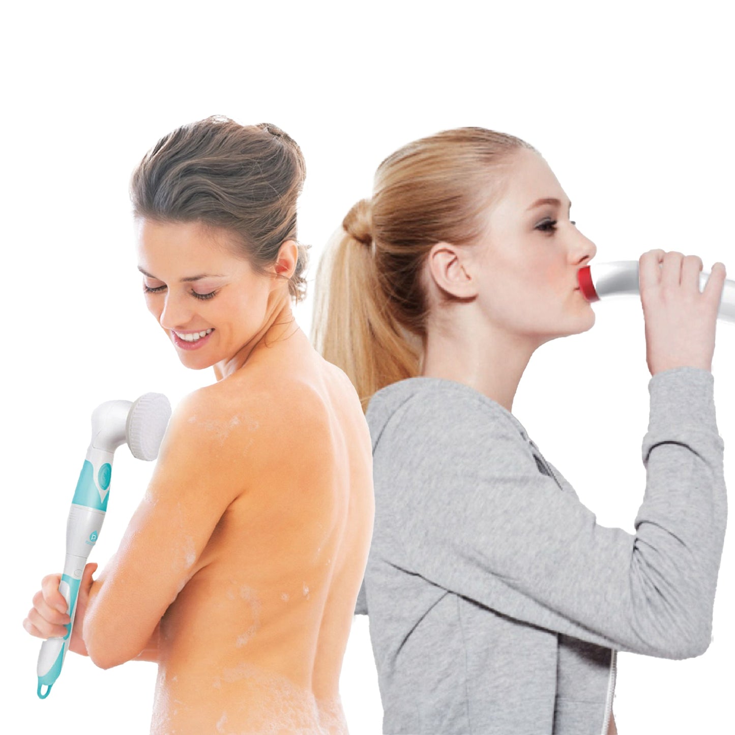 Radiant Beauty Bundle: Advanced Facial & Body Cleansing Brush With Extended Handle + Automatic Fuller Lip Plumper Device