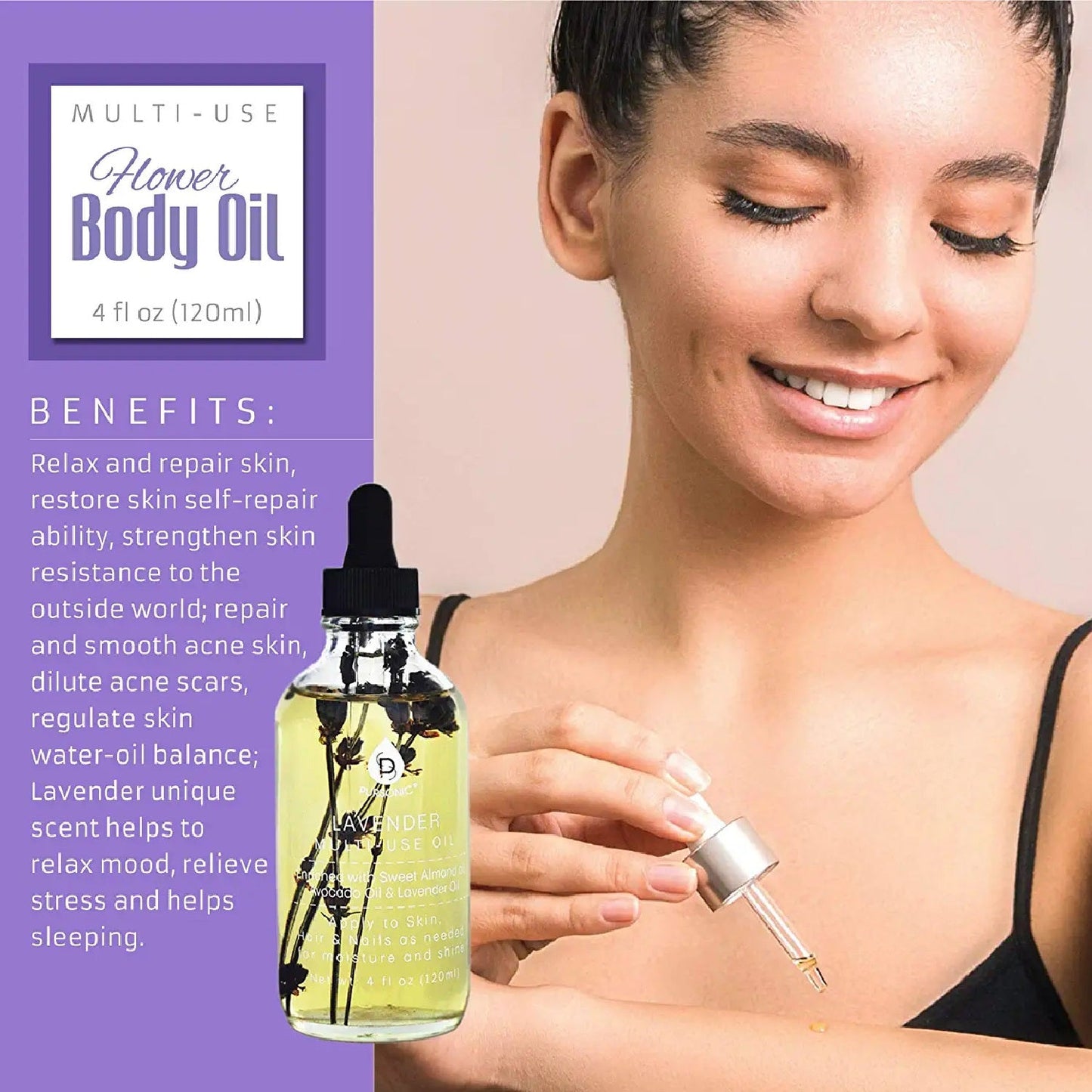 Lavendar Flower Multi Use Body Oils 4 Oz