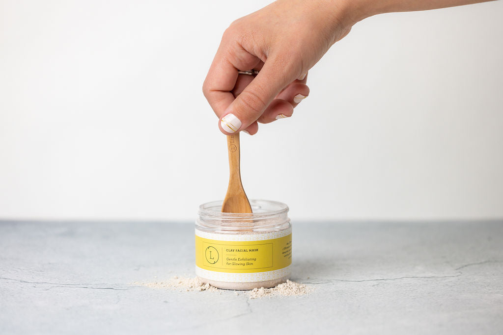 Mascarilla facial de arcilla natural, mascarilla exfoliante, mascarilla para una piel radiante