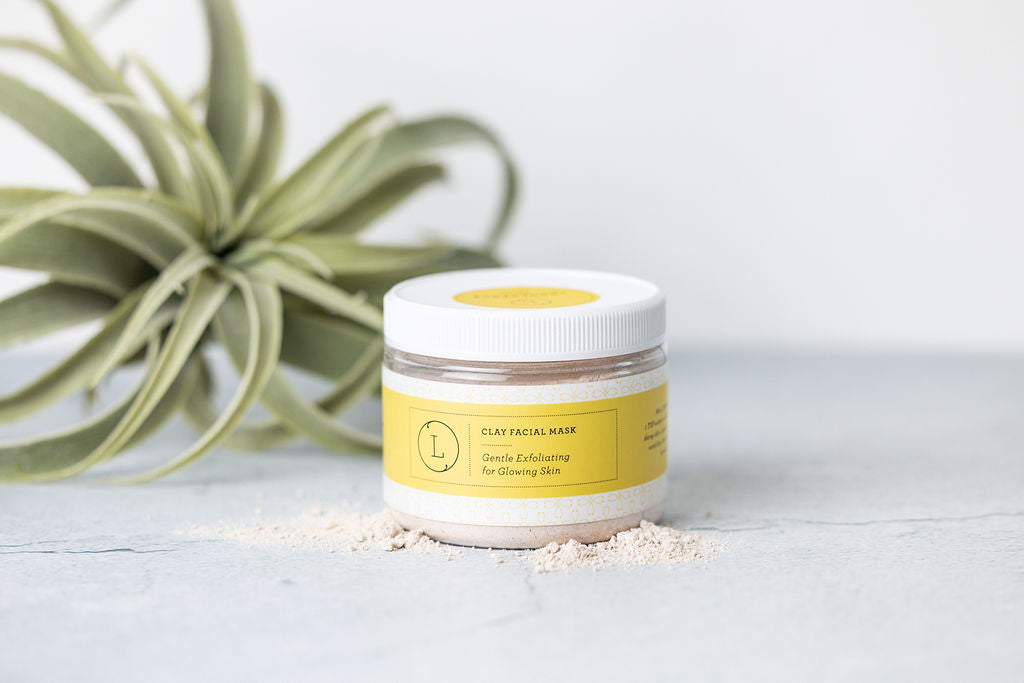 Mascarilla facial de arcilla natural, mascarilla exfoliante, mascarilla para una piel radiante