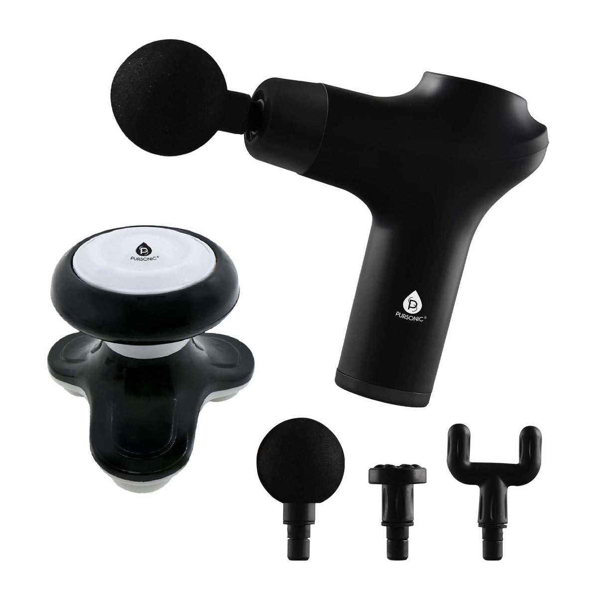 Pursonic Muscle Recovery & Relaxation Power Duo: Massage Gun & Handheld Electric Sport Massager