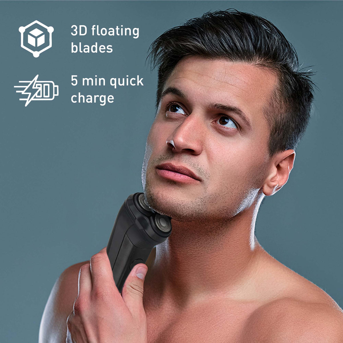 Paquete de afeitado Ultimate Shaving Power: afeitadora eléctrica recargable para hombre Mario Lopez y afeitadora eléctrica sin dolor