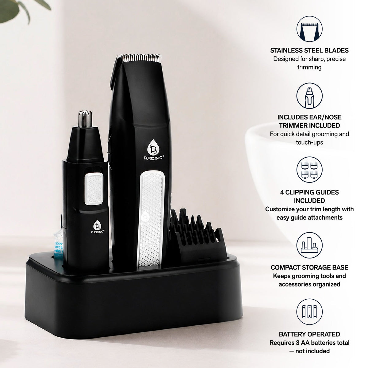 Kit de cuidado personal Mario Lopez para hombres, diseñado para el cuidado del cabello, la barba, la nariz y las orejas, 10 piezas