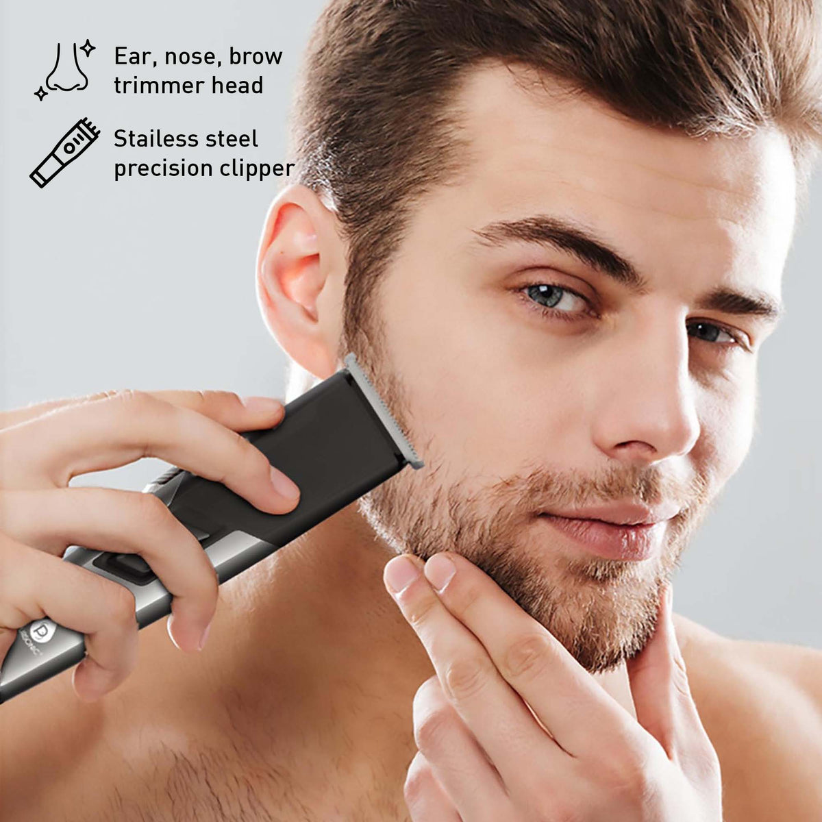 Kit completo para el cuidado de la barba y el cabello de Mario Lopez: afeitadora recargable para hombres.