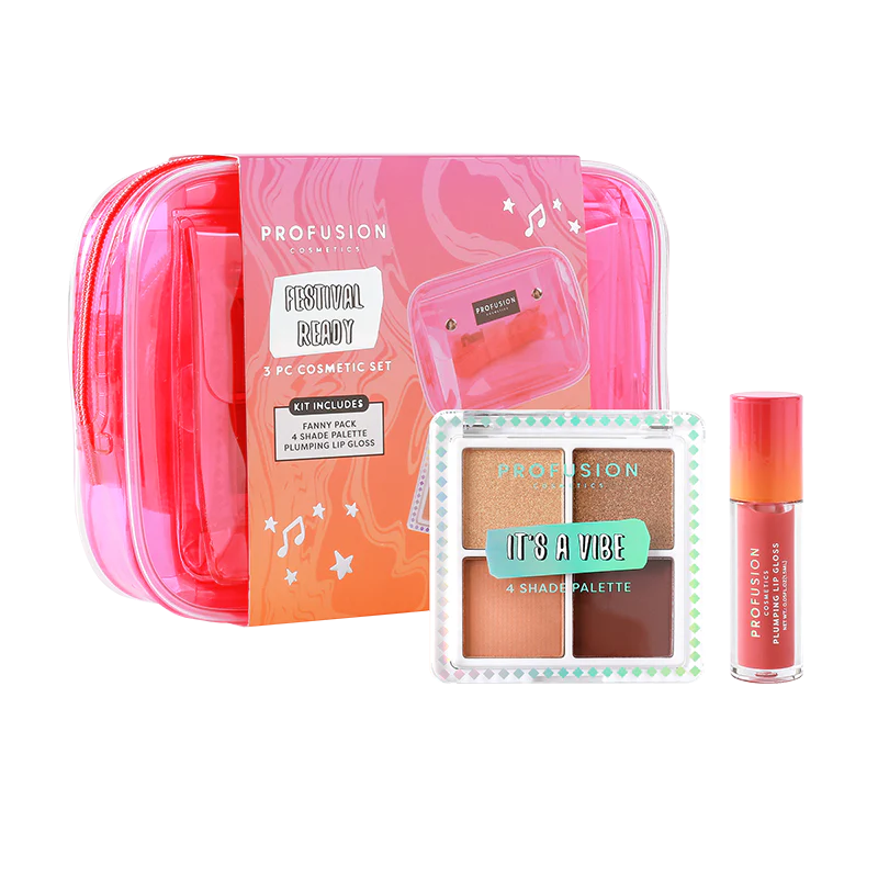 It's a Vibe | Set de 3 piezas de bolso y cosméticos listo para festivales