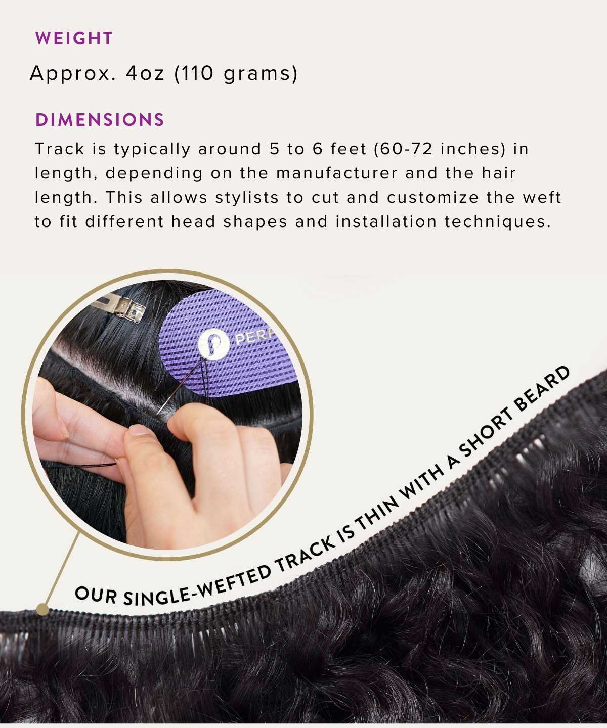 Trama de máquina de cabello teñido rizado