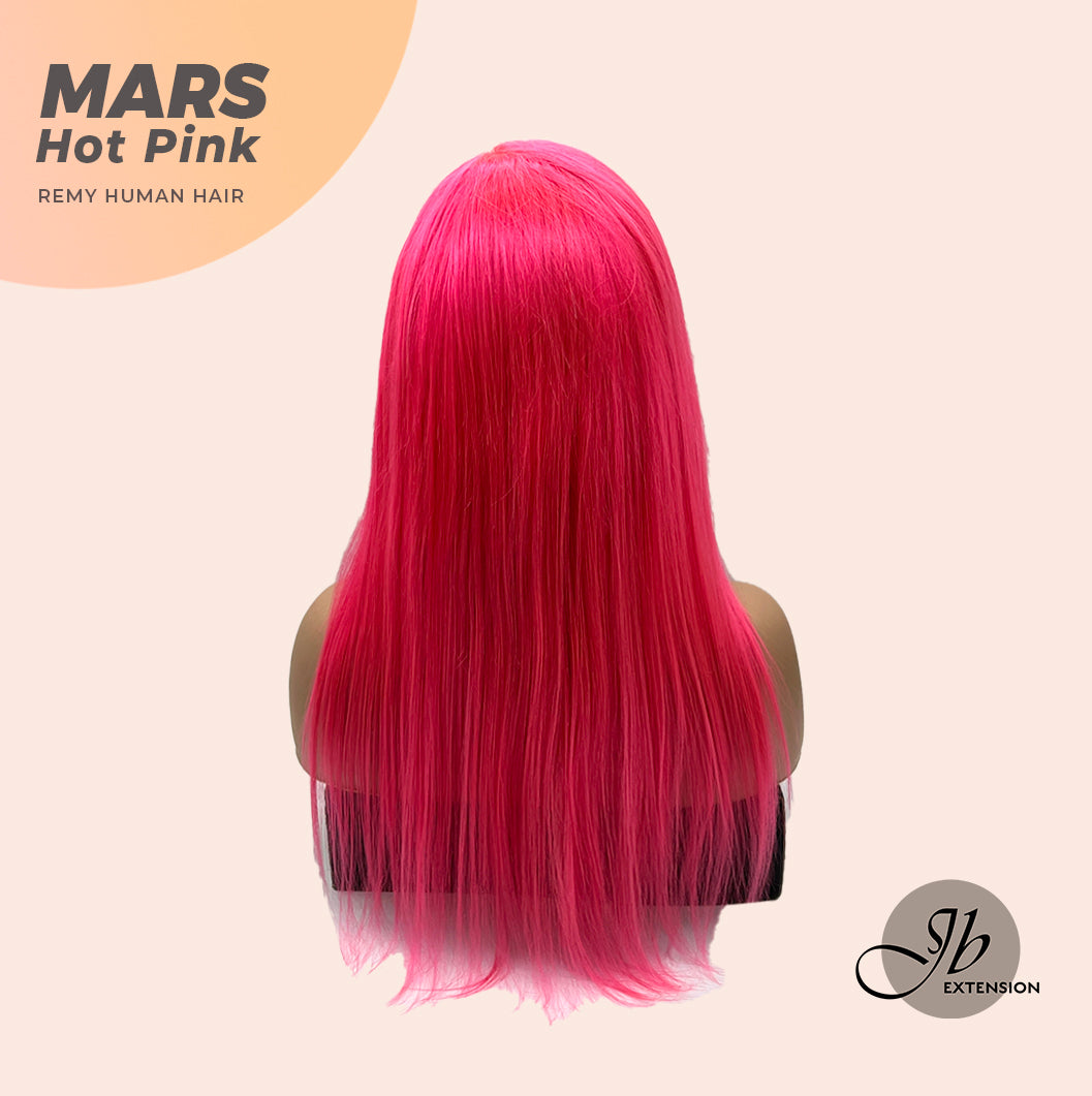 JBEXTENSION Real Human Hair 18 inches 13X5 Lakefront Free Parting 150 Density MARS ( Hot pink )