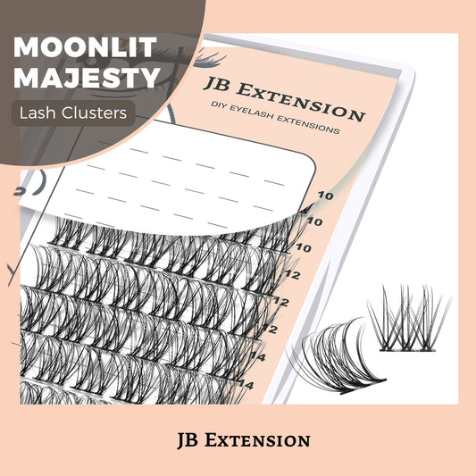 JBextension DIY Cluster Lashes 72 Clusters Lashes NO GLUE Included¡¾Moonlit Majesty-Lash¡¿