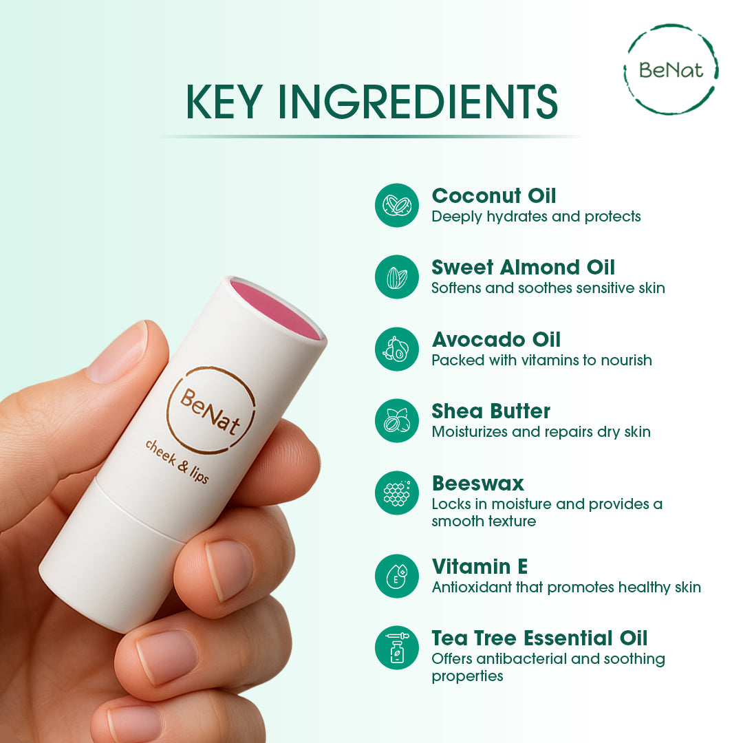 Lip & Cheek Bloom. Lápiz labial natural 2 en 1 para un color vibrante.