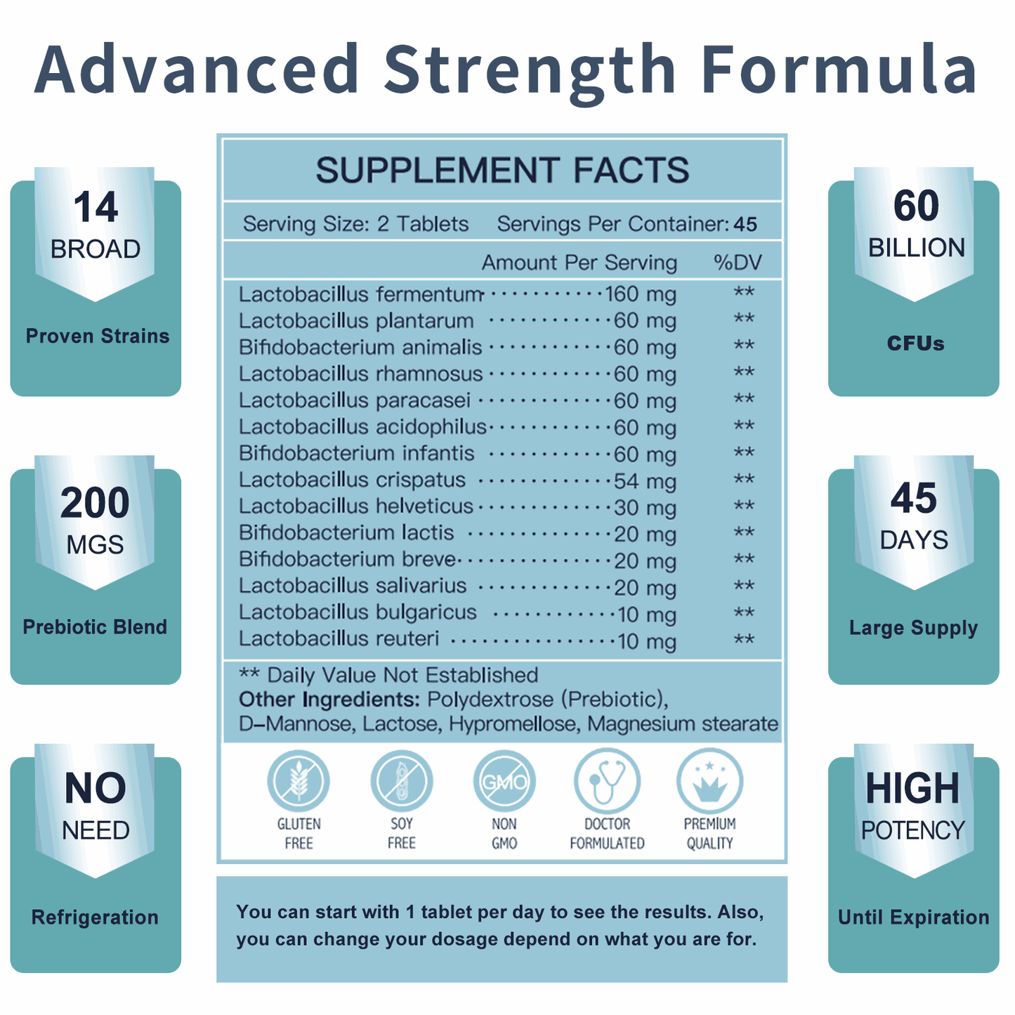 Men’s Probiotics, 60 Billion CFUs, 90 Tablets