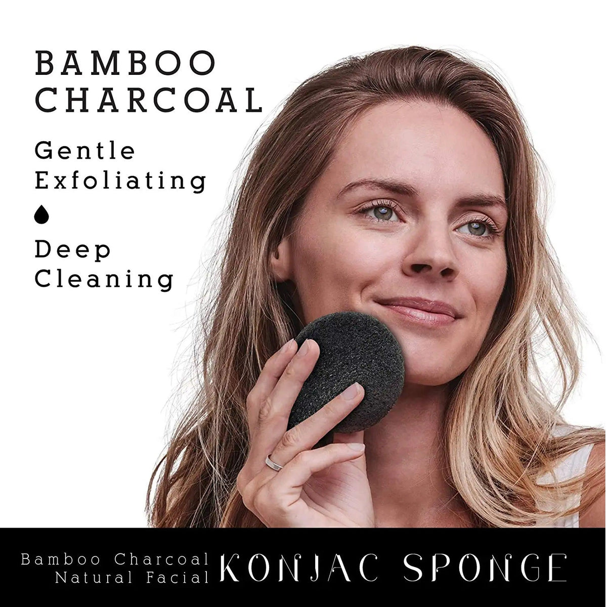 Set de dúo de esponjas Konjac faciales naturales