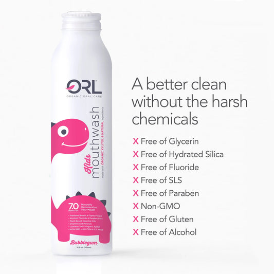 Kids Mouthwash made with Organic Xylitol & Natural Ingredients