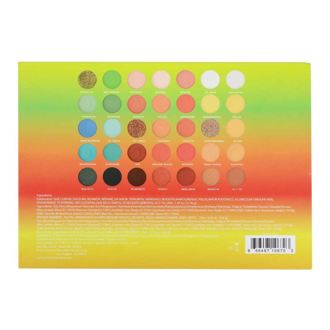 Paleta de sombras de ojos Que Mango II