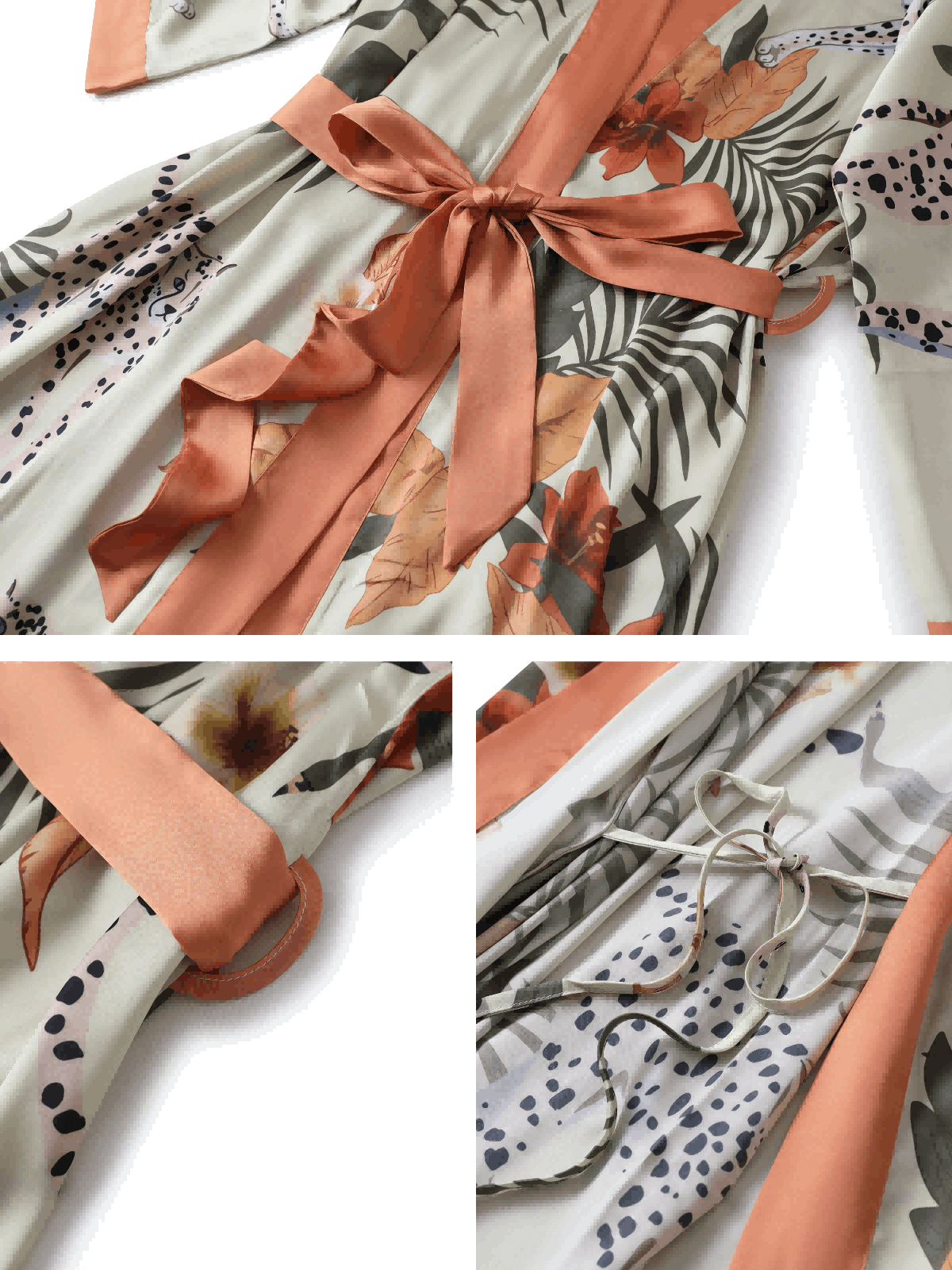 Orange Leopard Kimono Robe