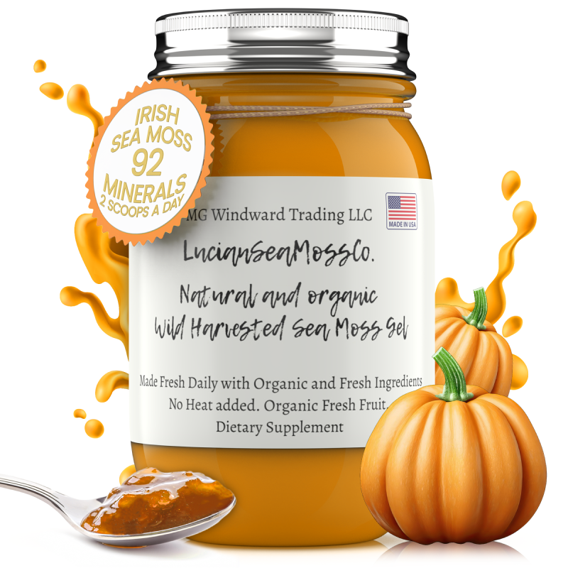 Gel de musgo marino con infusión de pastel de calabaza orgánico