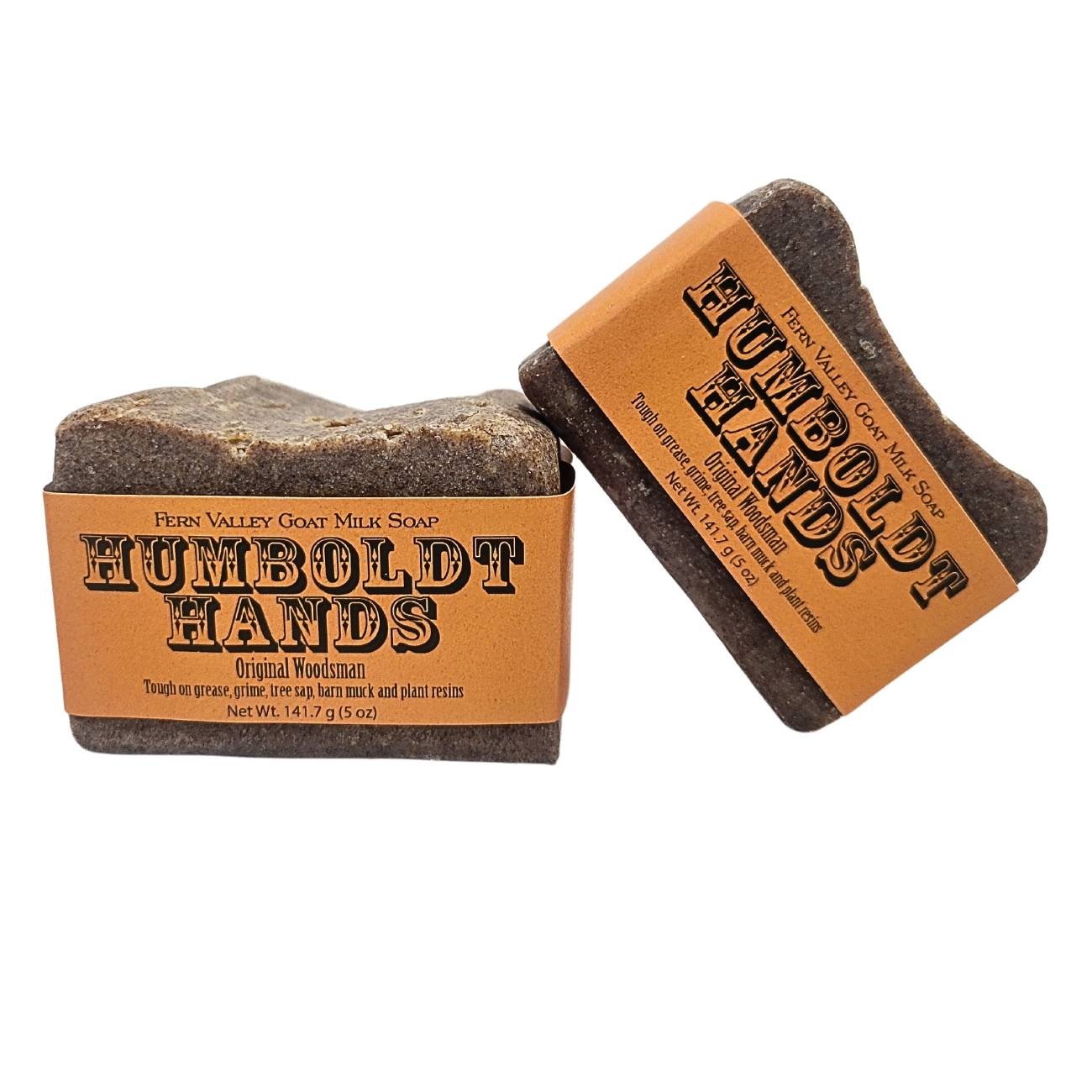 Jabón natural de leche de cabra | Limpiador de manos Humboldt Hands de alta resistencia | Original Woodsman