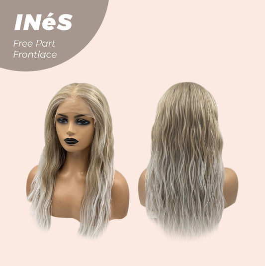 JBEXTENSION 22 Inches Peach Blonde Body Wave Pre-Cut Free Part Frontlae Glueless Wig INéS