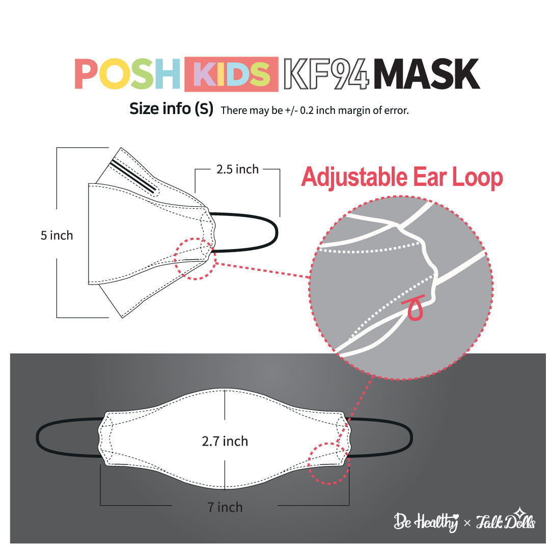 POSH KIDS KF94 Small Mask Little Letters - Blue (KA09)