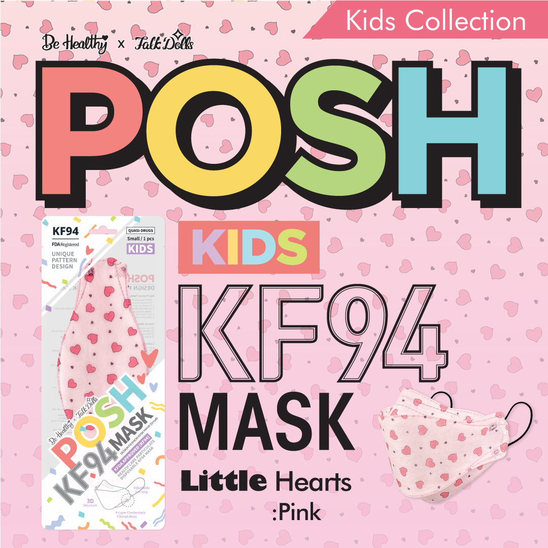 POSH KIDS KF94 Small Mask Little Hearts - Pink (KA11)
