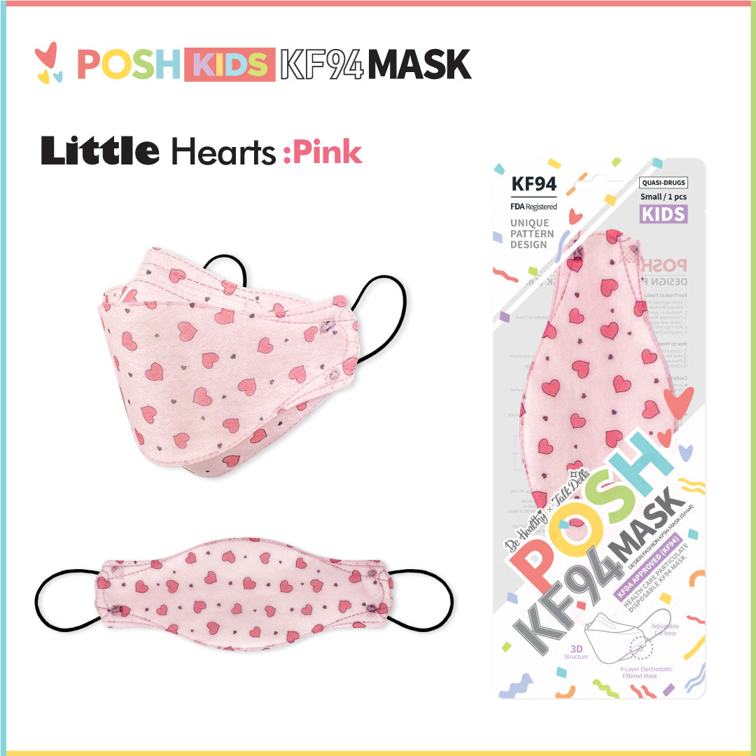 POSH KIDS KF94 Small Mask Little Hearts - Pink (KA11)
