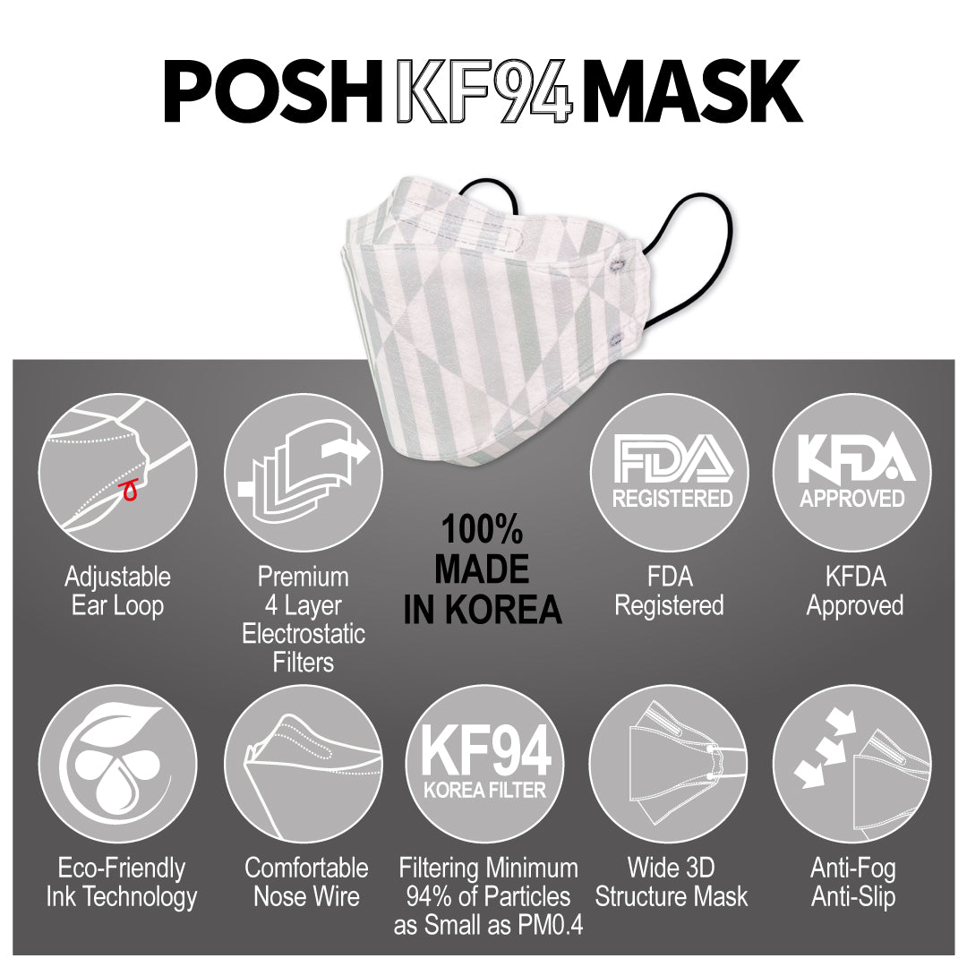 Mascarilla POSH KF94 Beat Diamond Stripes (A11)