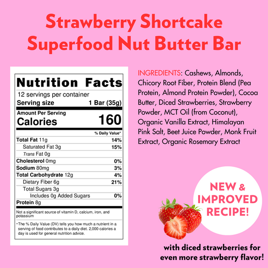 Strawberry Shortcake Superfood Bar (12 Count ) 🍓🍰