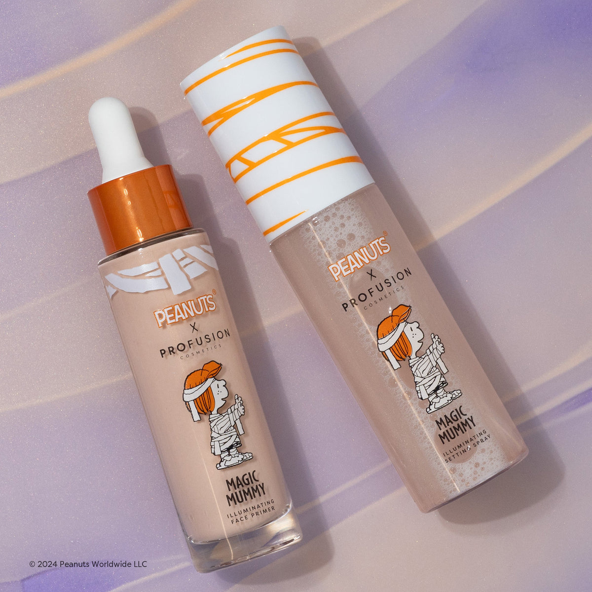 Prebase iluminadora y spray fijador Magic Mummy | Peanuts Halloween