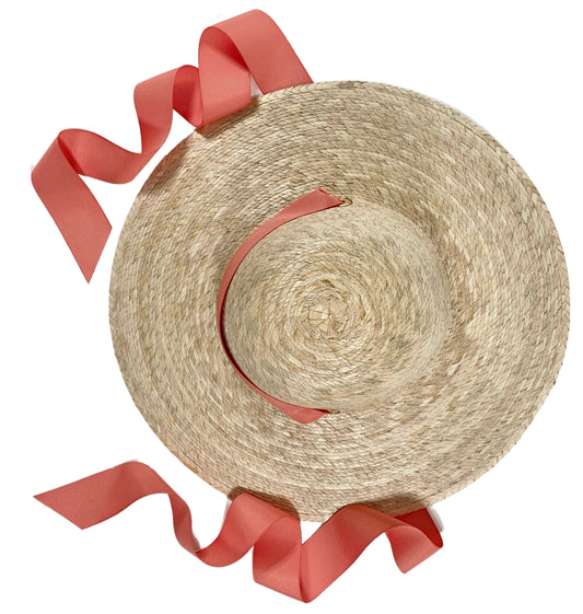 Buttercup Little Girl’s Hat - Peachy Pink Grosgrain