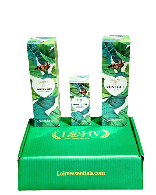 3 Step Kit For A Healthy Clean Yoni: YONI GEL pH Balance Wash + LOHVLY GEL Strawberry Flavored Relaxation Wash + LOHV Rose Oil Prevent Ingrown Hairs, Bumps, Sooth & Moisturizing Bikini Line.