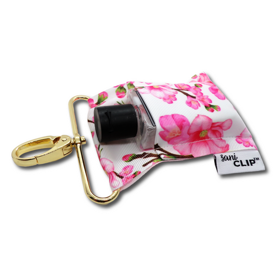 Pink Cherry Blossoms SaniClip Hand Sanitizer Holder