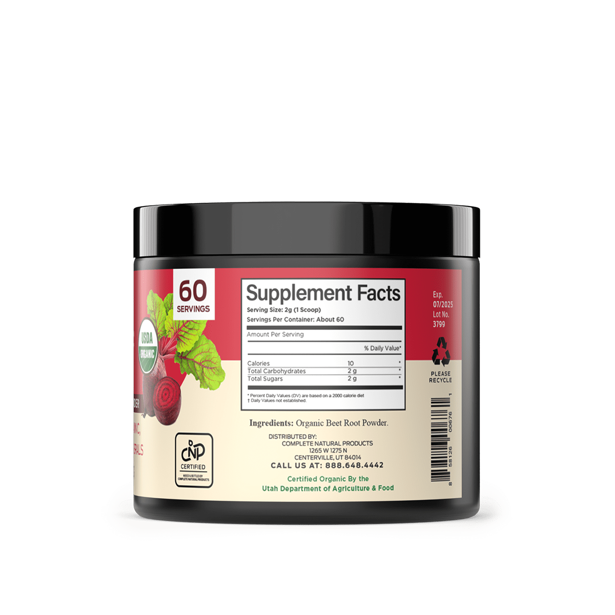 Poudre de racine de betterave biologique
