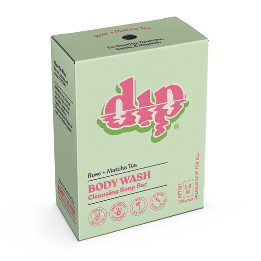 Dip Body Wash Cleansing Soap Bar - Rose & Matcha Tea