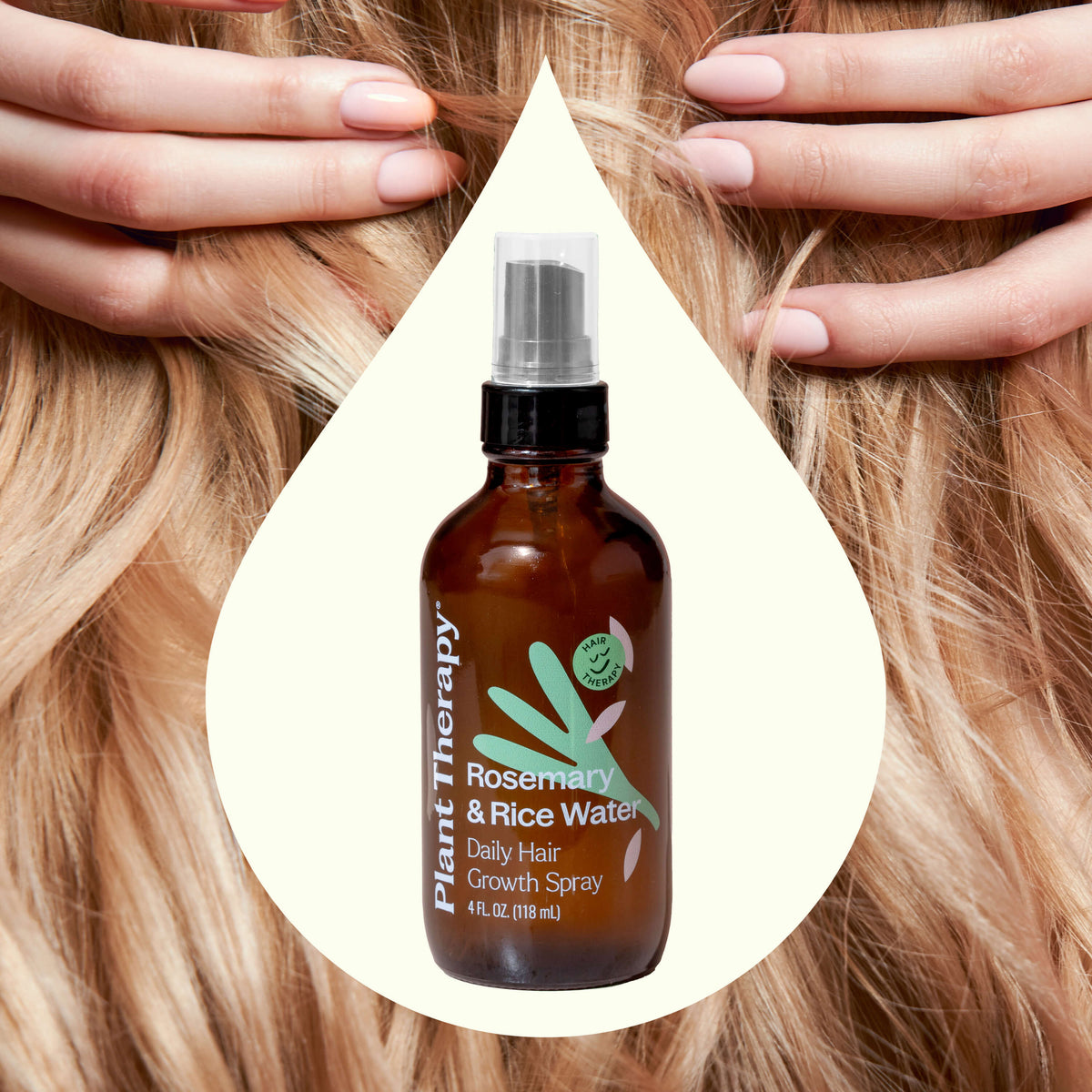 Spray diario para el crecimiento del cabello con romero y agua de arroz