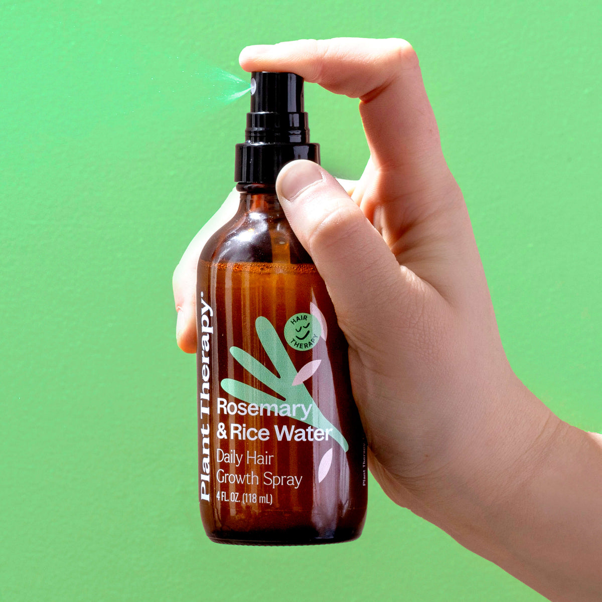 Spray diario para el crecimiento del cabello con romero y agua de arroz