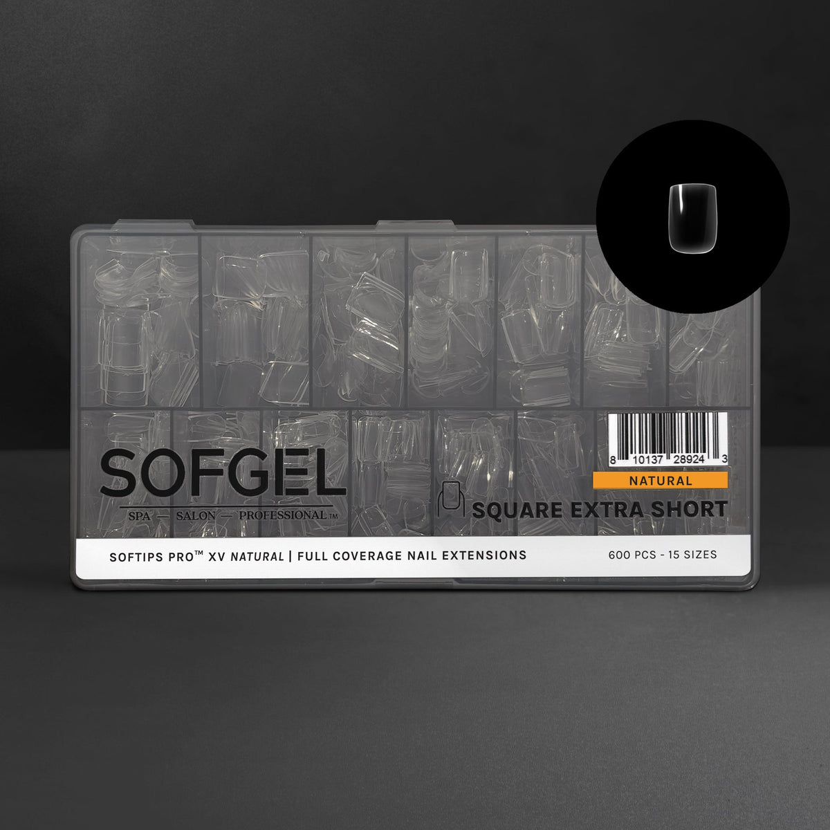 SOFTIPS PRO™ XV NATURAL - CUADRADO EXTRA CORTO