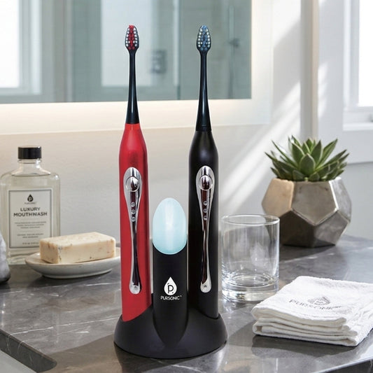 Dual Handle Electric Toothbrush with UV Sanitizer