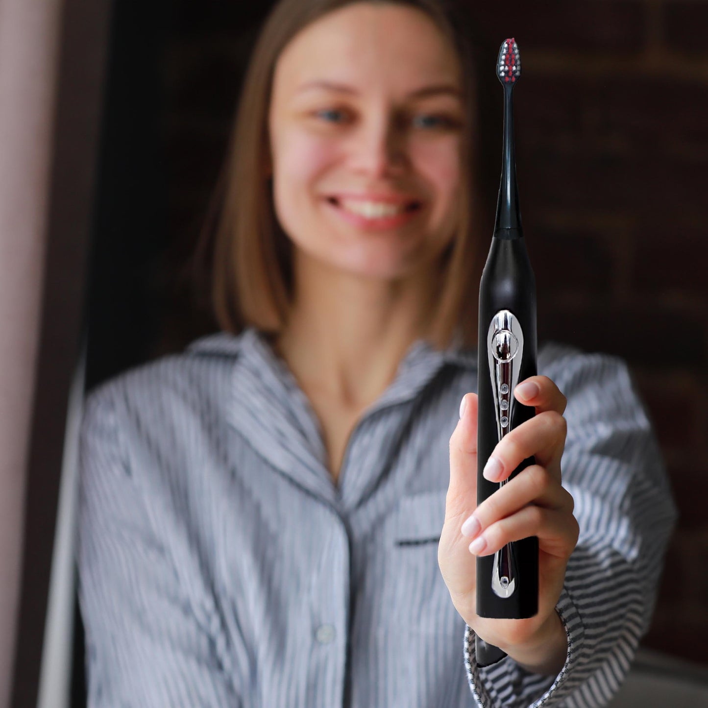 Dual Handle Electric Toothbrush with UV Sanitizer