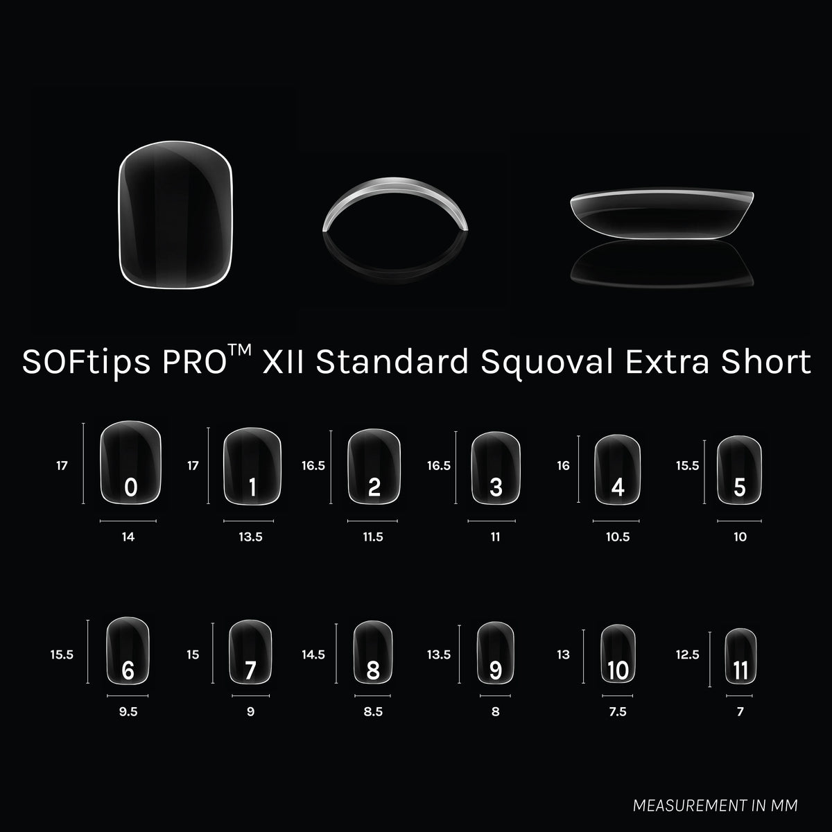 SOFTIPS PRO™ XII - Punta cuadrada estándar extra corta