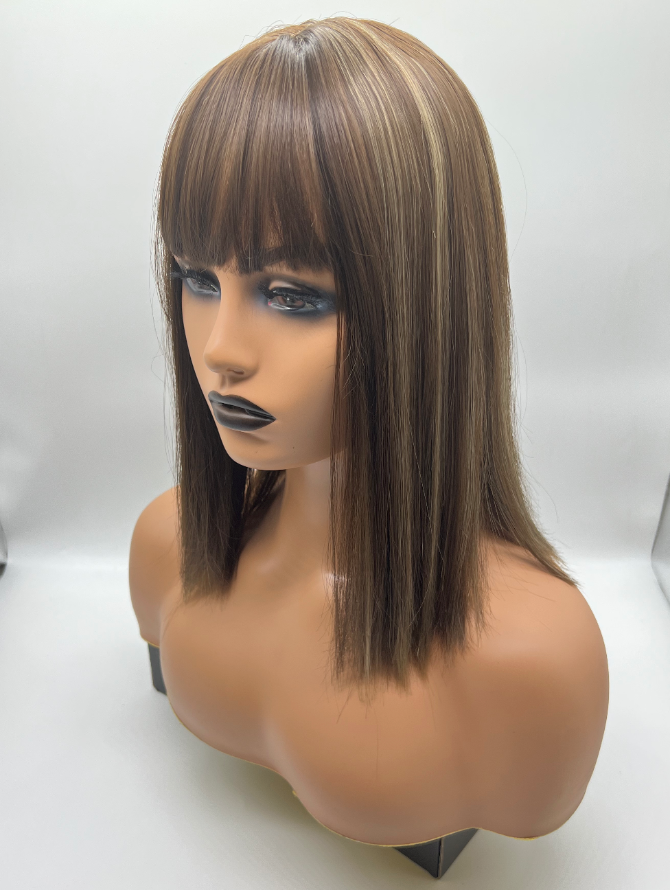 JBEXTENSION Clip in Topper Hair Piece Hair with Bangs for Women Clip in Top Crown Hair Clip on Toupee Hairpiece for Slight Hair Loss/Thinning Hair 14 Inch