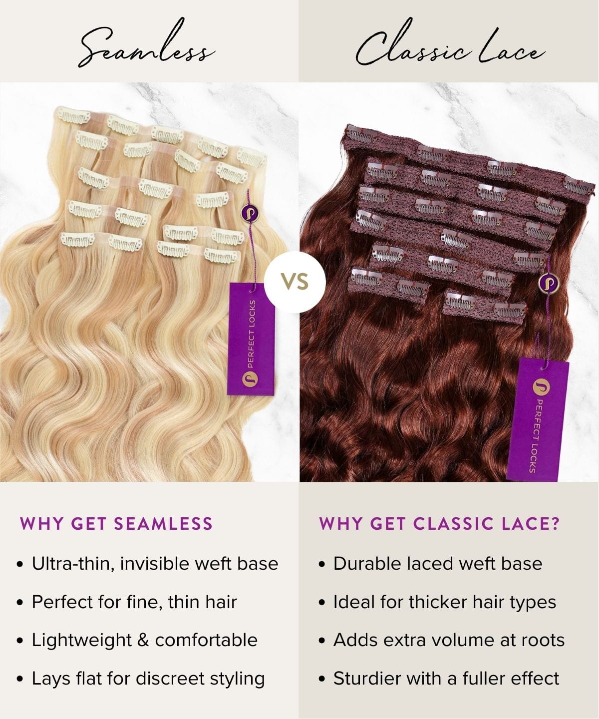 Straight Seamless Clip-In Hair Extensions (Old Design)
